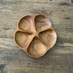 Beautiful Wooden Bowl 5 section